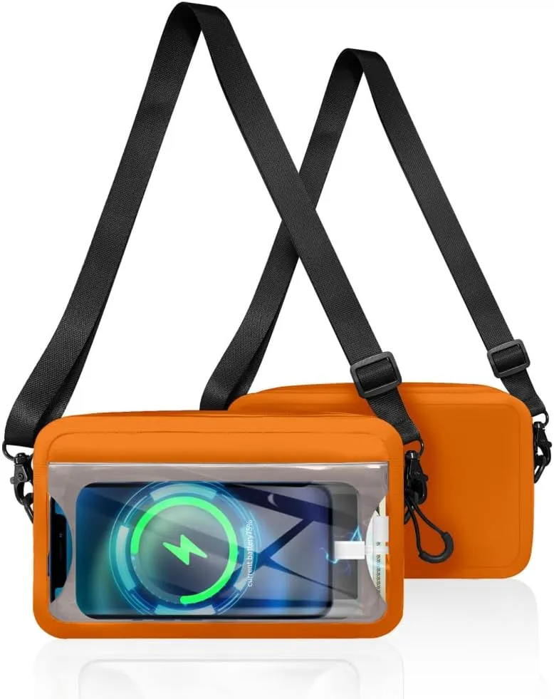 Shoulder crossbody waterproof bag airtight zipper portable touch screen