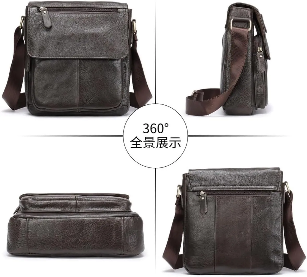 Shoulder Genuine Leather Purse Crossbody Messenger For Men Bag