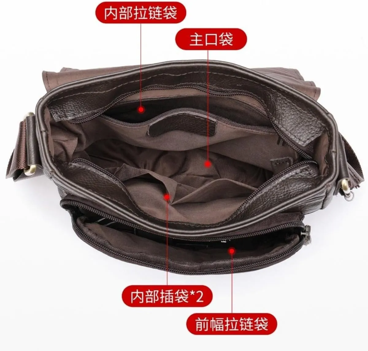 Shoulder Genuine Leather Purse Crossbody Messenger For Men Bag