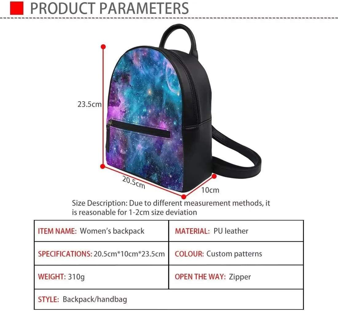 Showudesigns Cute Ghost Backpack Purse for Women Mini Backpacks Leather Shoulder Bags for Travel Work Handbag Waterproof Backpacks Purse and Wallet Set Small Pouch 2 Pack
