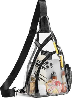 Shrrie Clear Bag for Stadium Events Transparent Crossbody Bag Clear Purse for Women&Men-Stadium Approved, Concerts&Sports