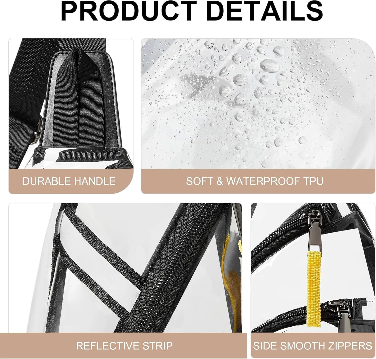 Shrrie Clear Bag for Stadium Events Transparent Crossbody Bag Clear Purse for Women&Men-Stadium Approved, Concerts&Sports