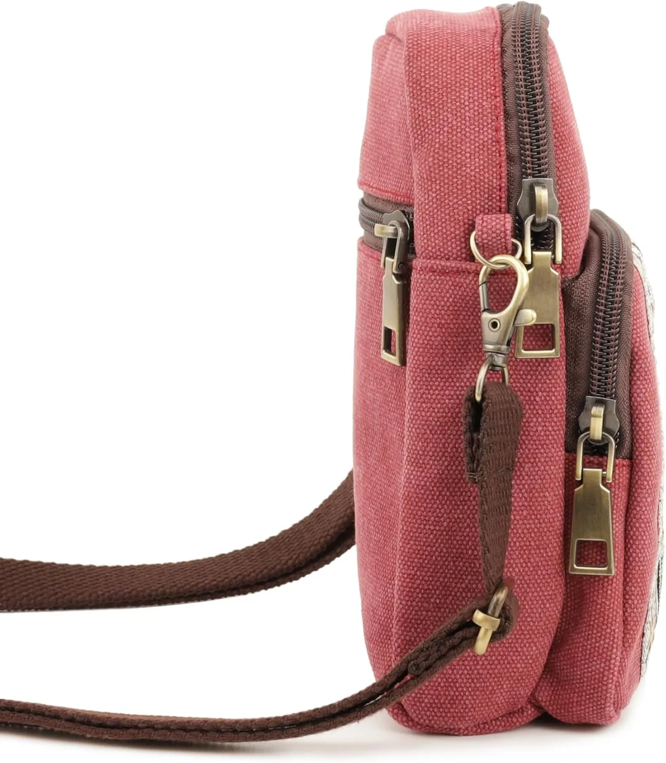SILKAREA Women Canvas Cell Phone Purse Crossbody Bag Embroidered Small Shoulder Bags Handbags Credit Card Wallet Pouch