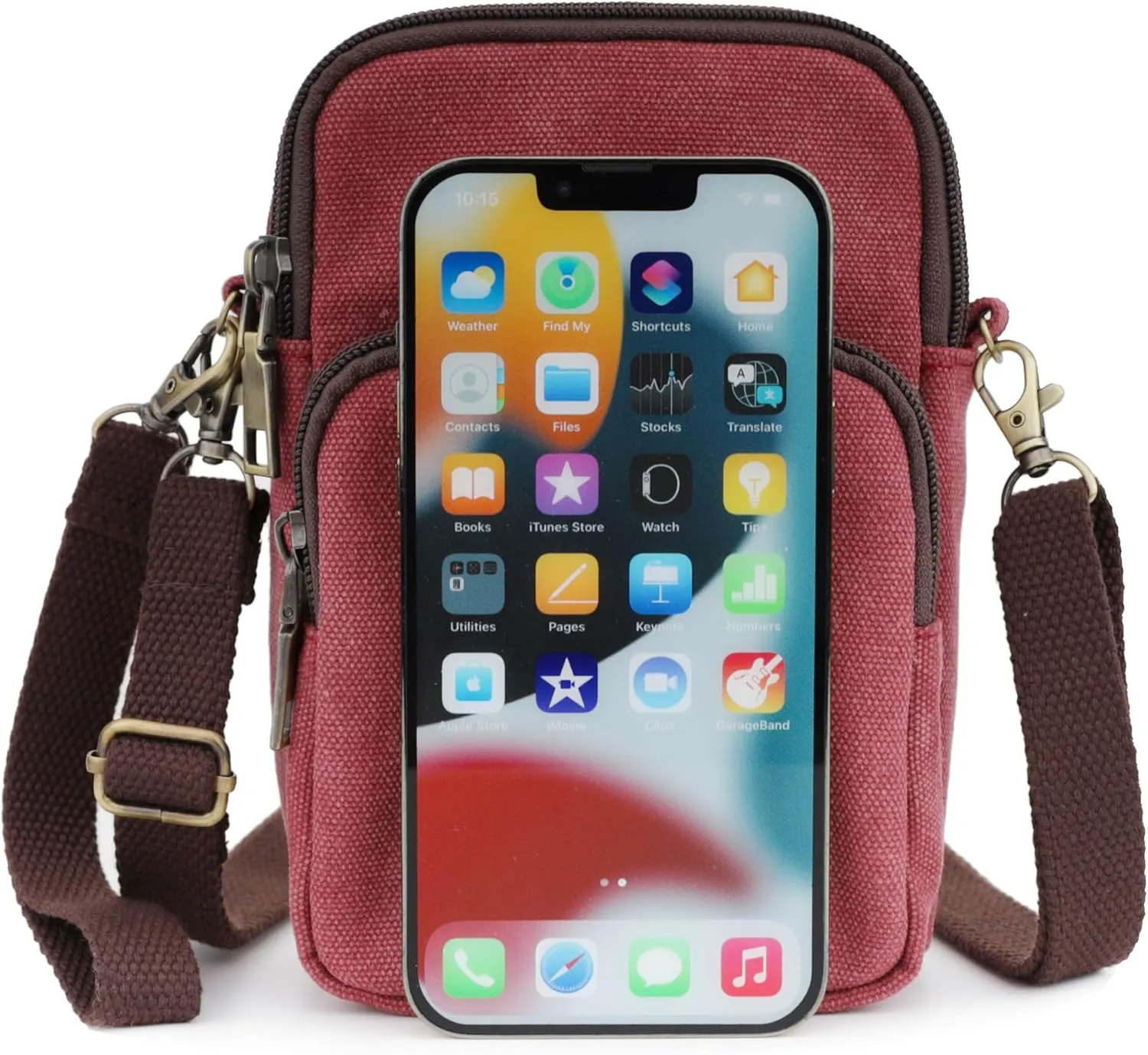 SILKAREA Women Canvas Cell Phone Purse Crossbody Bag Embroidered Small Shoulder Bags Handbags Credit Card Wallet Pouch