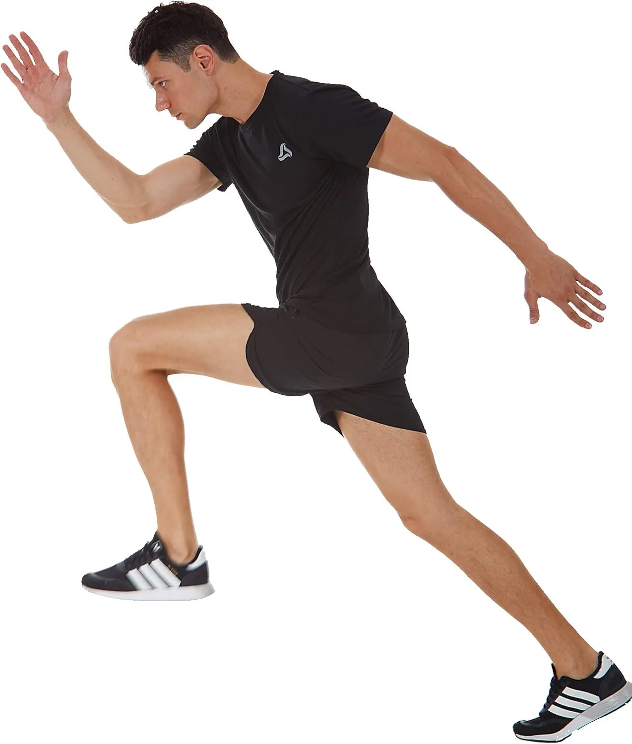 SILKWORLD Men's Running Stretch Quick Dry Shorts with Zipper Pockets(Pack of 2,3)