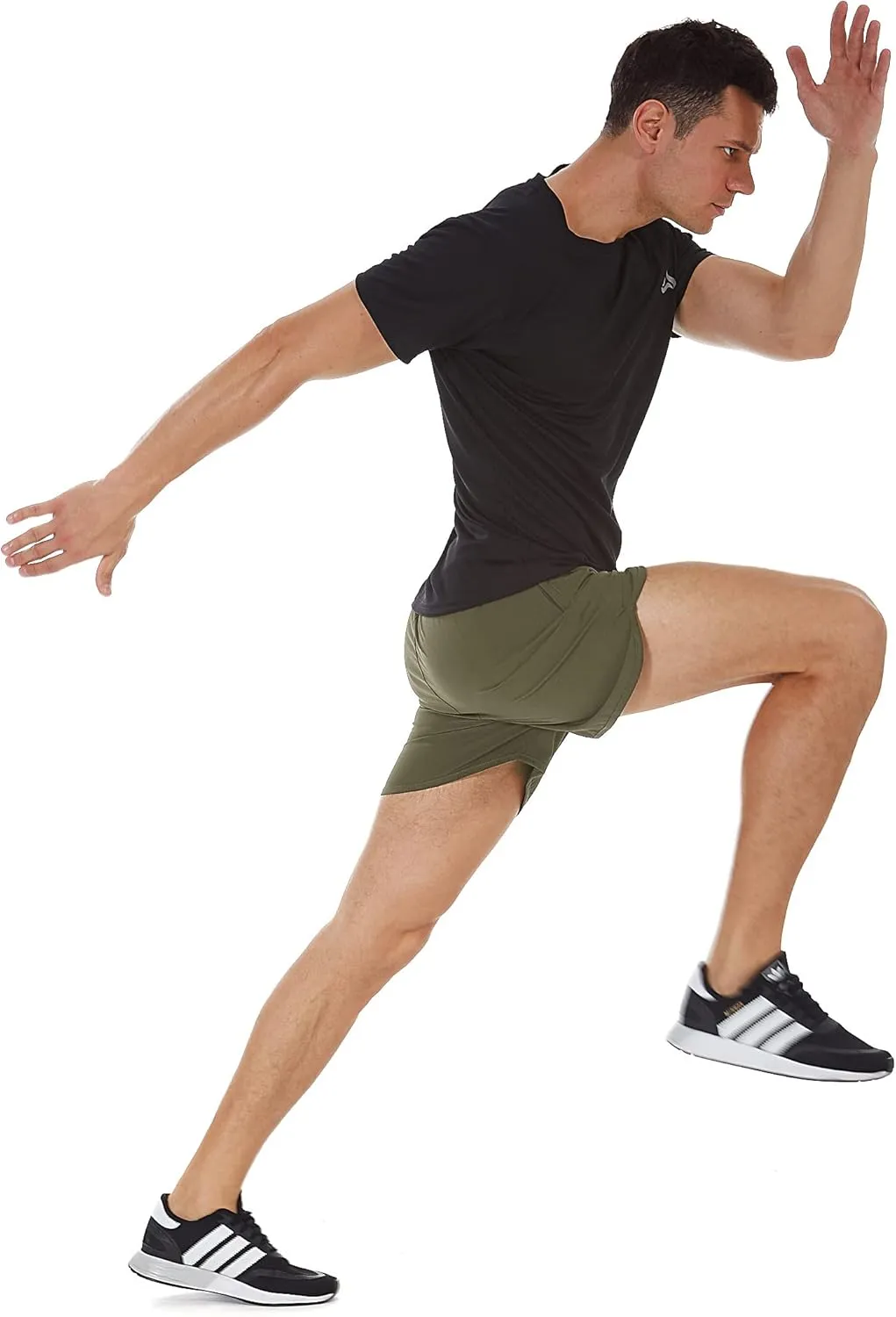 SILKWORLD Men's Running Stretch Quick Dry Shorts with Zipper Pockets(Pack of 2,3)