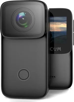 SJCAM Action Camera 4K POV Camera Pocket Waterproof Underwater with Stabilization Wide FOV Wearable Portable Vlogging Camera with Underwater Kits (C200),Gifts