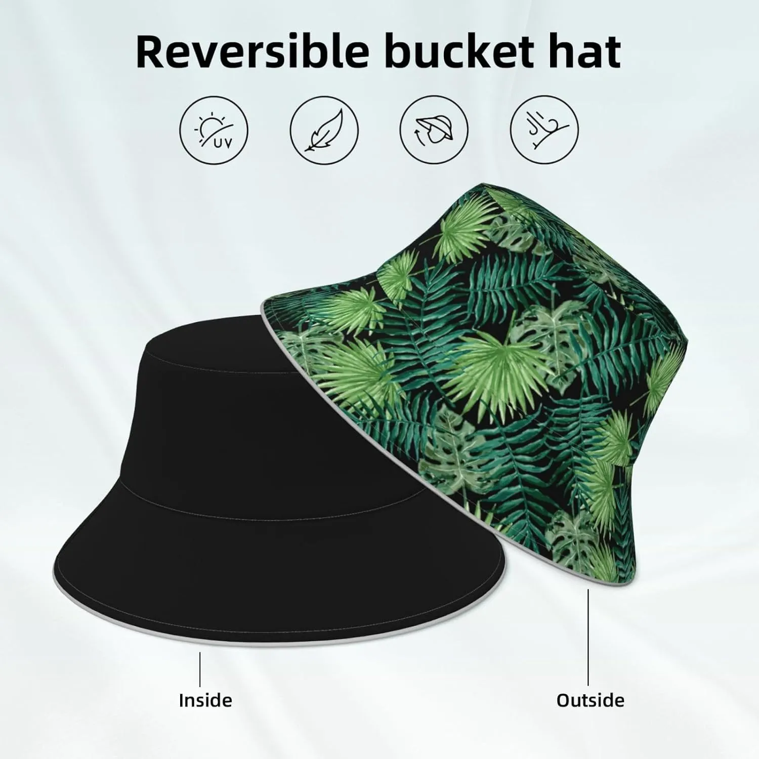 Sky Blue Tie Dye Bucket Hat for Women Men Teens Double-Side-Wear Reversible Summer Beach Sun Hat Packable Fisherman Cap