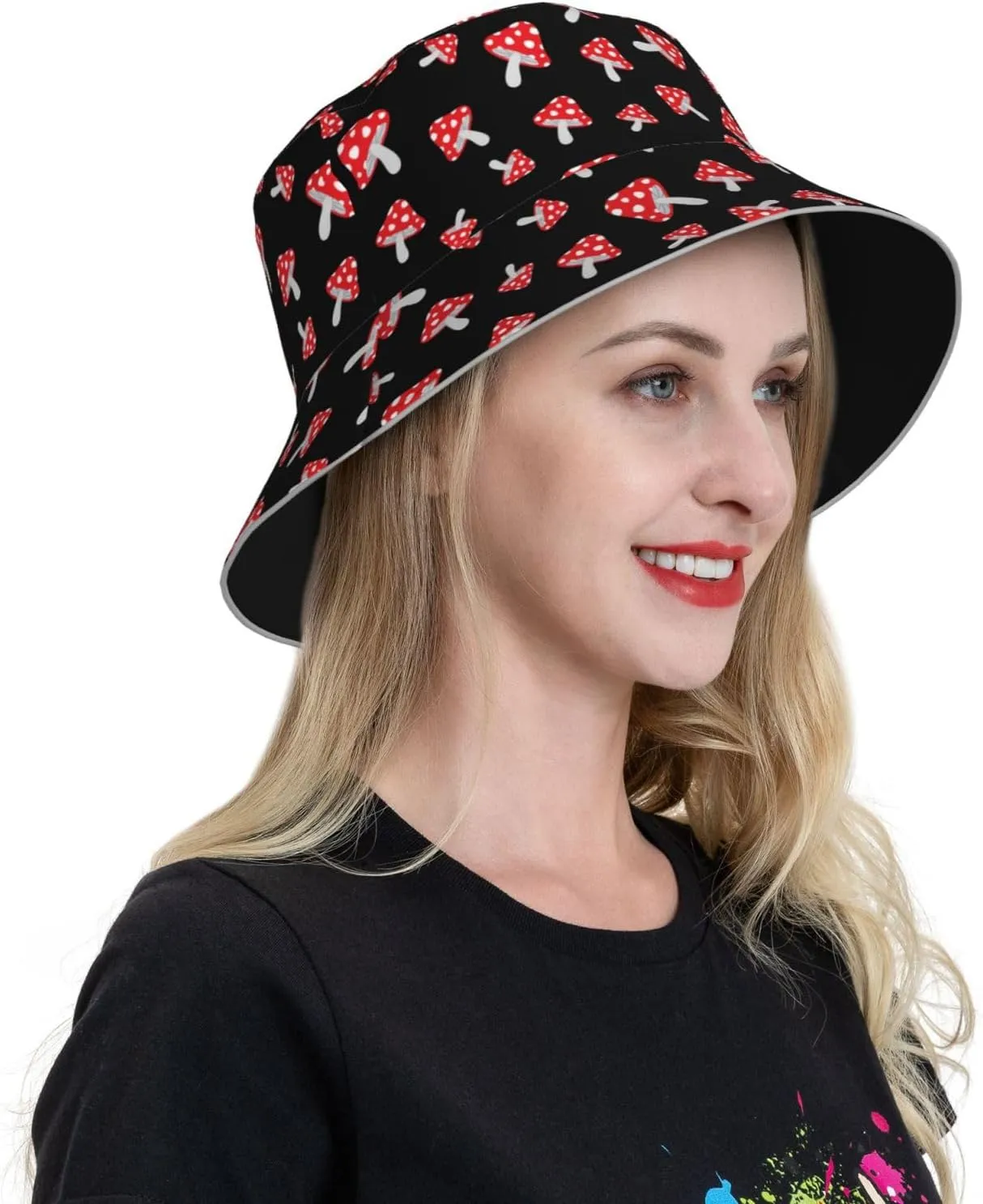 Sky Blue Tie Dye Bucket Hat for Women Men Teens Double-Side-Wear Reversible Summer Beach Sun Hat Packable Fisherman Cap
