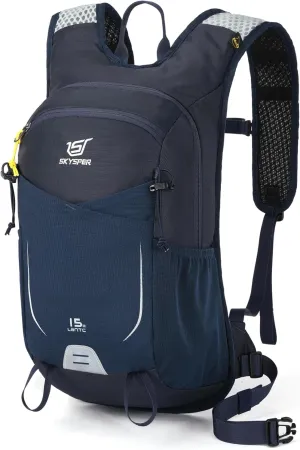 SKYSPER 15L Hiking Backpack Small Travel Daypack Breathable Lightweight Day Hike Bag with Shoulder Pocket Women Men