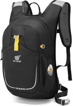 SKYSPER Kid Backpack for Boys Girls Kids Travel Backpack Day Pack for Outdoor Day Trips Kids 16" tall(Black)