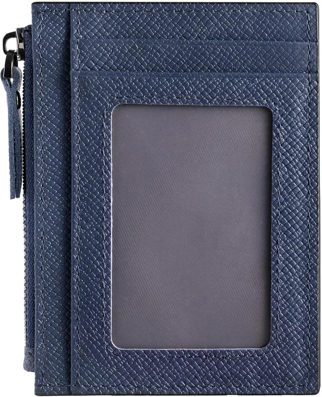 Slim Wallet for Women and men Small Leather RFID Blocking Credit Card Holder Minimalist Front Pocket Wallet with Coin Purses & Pouches,Navy