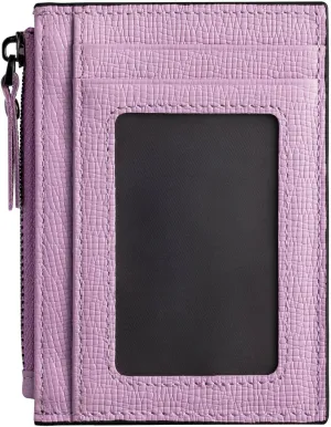Slim Wallet for Women Small Leather RFID Blocking Credit Card Holder Minimalist Front Pocket Wallet with Coin Purses & Pouches,PinkPurple