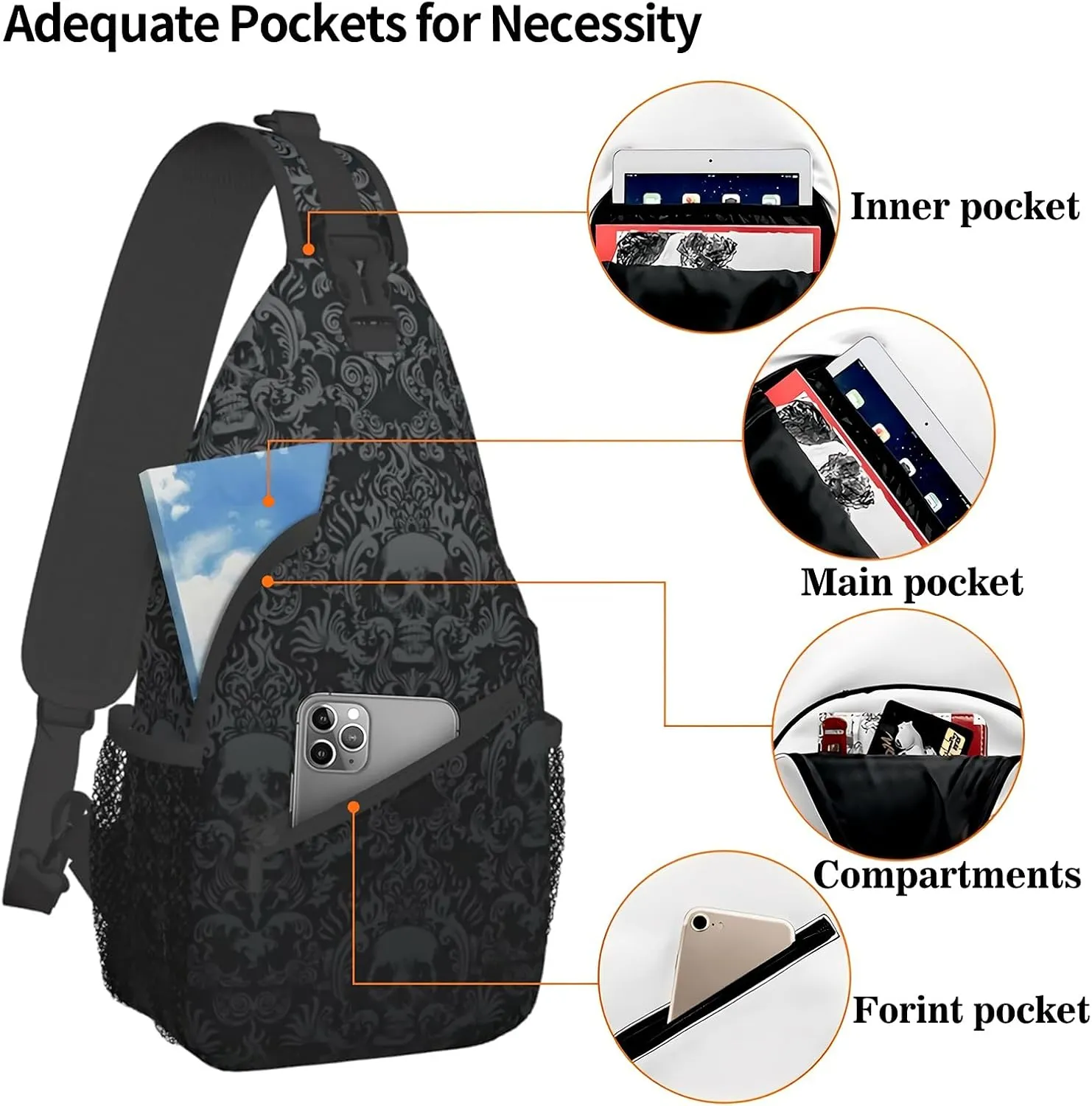 Sling Backpack Trendy Sling Bag Multipurpose Crossbody Sling Travel Hiking Crossbody Shoulder Backpack