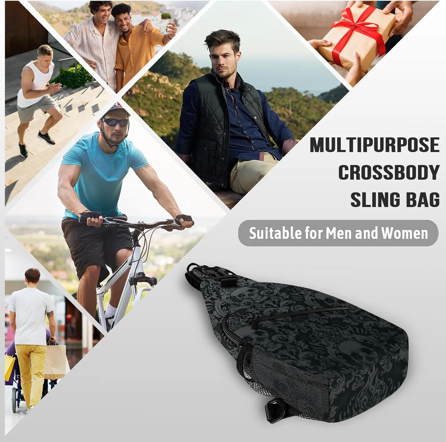 Sling Backpack Trendy Sling Bag Multipurpose Crossbody Sling Travel Hiking Crossbody Shoulder Backpack