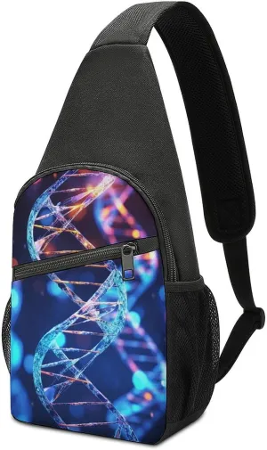 Sling Bag for Women DNA Genetic Helix Printed Chest Fanny Bag Pack Travel Bag Cross Body Bag Suitable for Daily Leisure Outdoor Activities