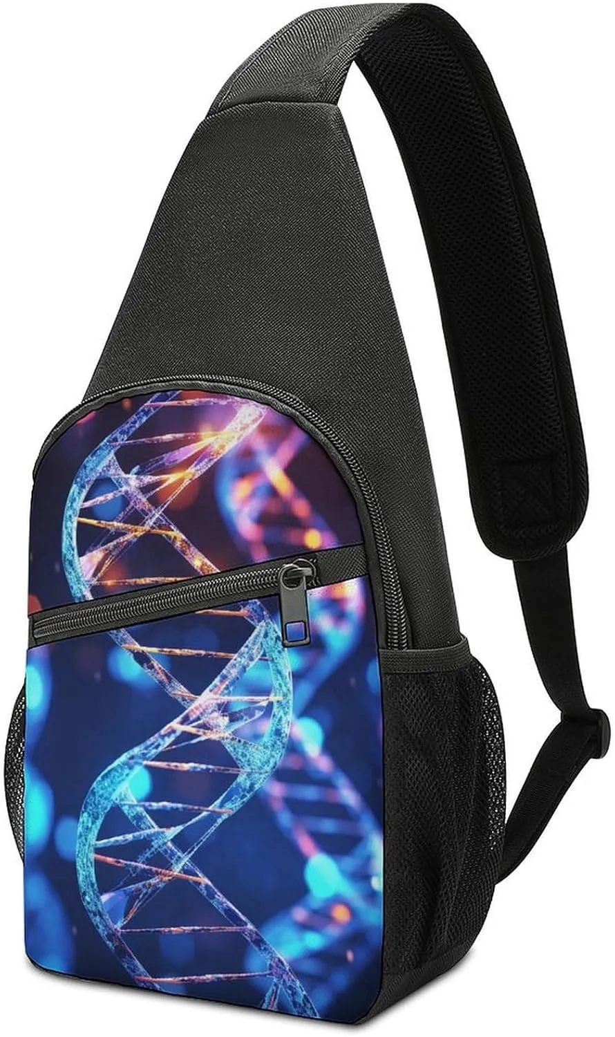 Sling Bag for Women DNA Genetic Helix Printed Chest Fanny Bag Pack Travel Bag Cross Body Bag Suitable for Daily Leisure Outdoor Activities