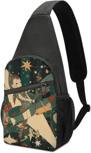 Sling Bag for Women Fanny Chest Bag Pack Travel Bag Space Series Collage Printed Cross Body Bag
