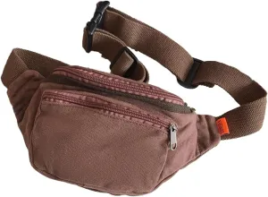 Sling Bag for Women Men Canvas Crossbody Bag Fanny Pack Belt Purses Backpack Traveling (Brown)