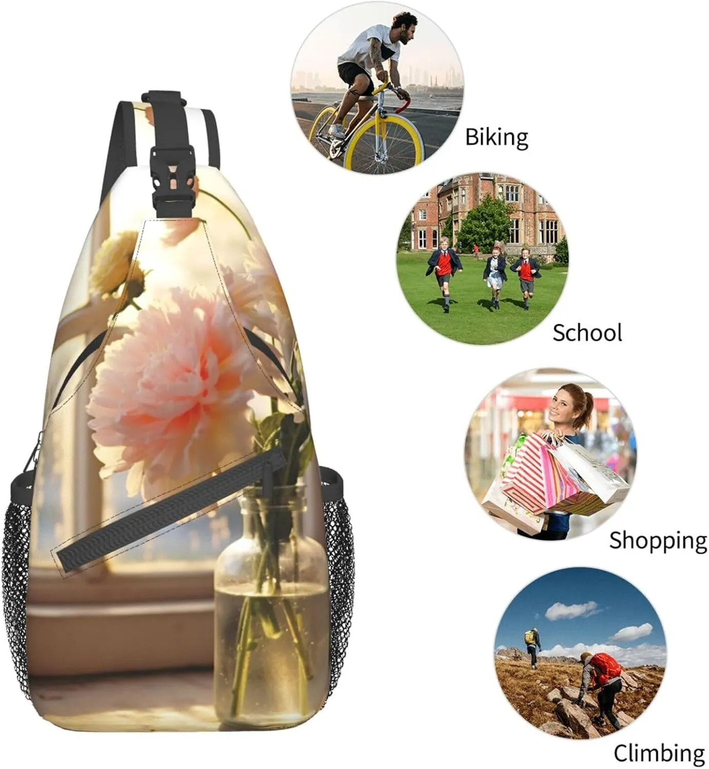 Sling Bag for Women Men Shoulder Bag winter landscape Chest Bag Travel Fanny Pack Lightweight Casual Daypack