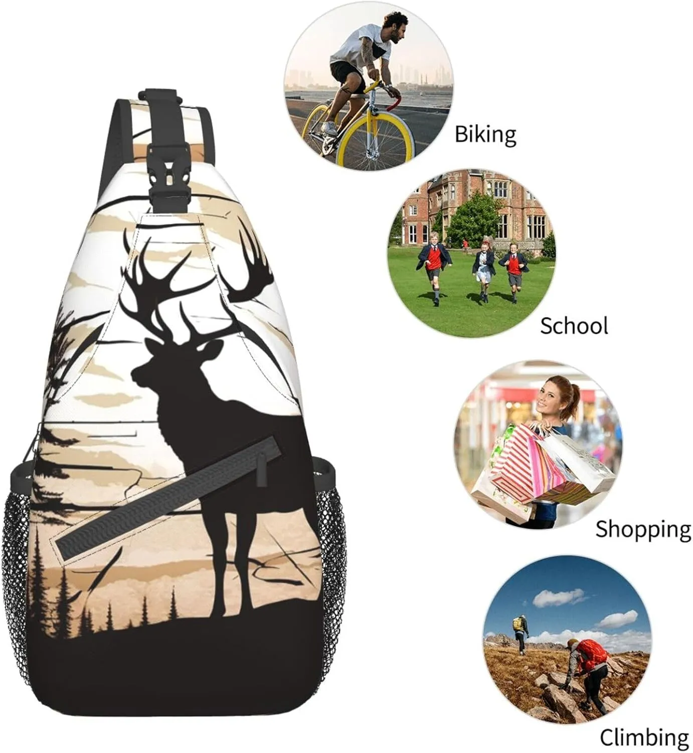 Sling Bag for Women Men Shoulder Bag winter landscape Chest Bag Travel Fanny Pack Lightweight Casual Daypack