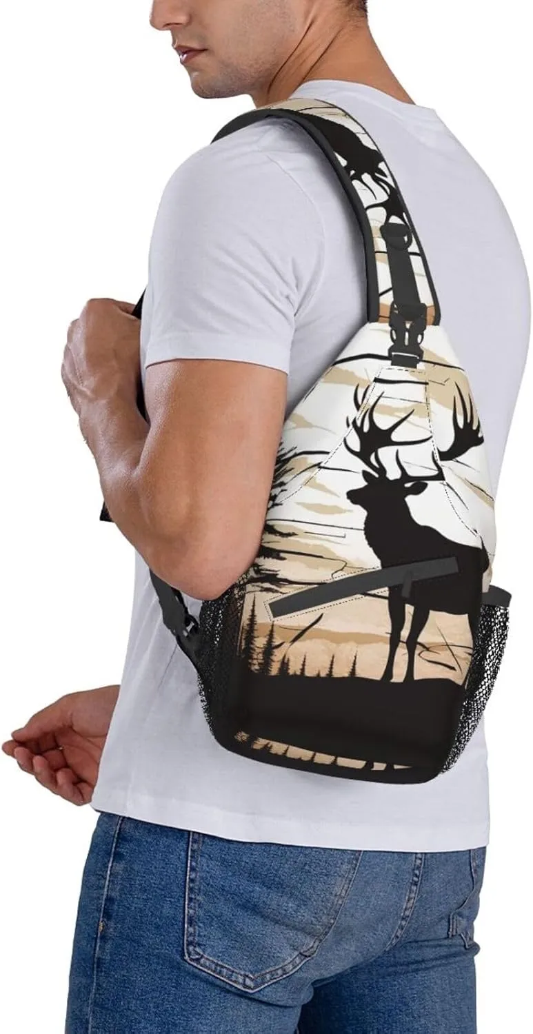 Sling Bag for Women Men Shoulder Bag winter landscape Chest Bag Travel Fanny Pack Lightweight Casual Daypack