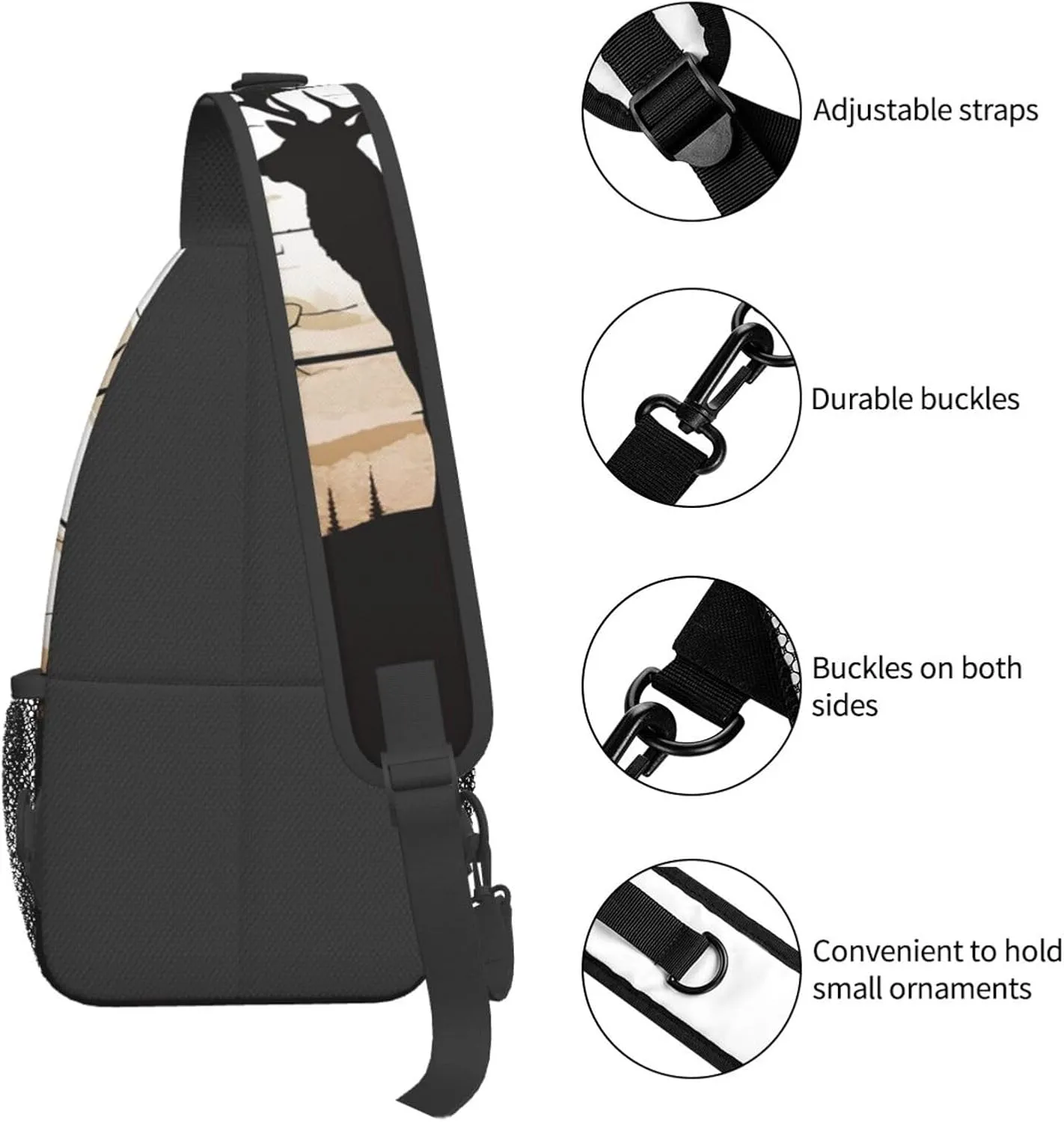 Sling Bag for Women Men Shoulder Bag winter landscape Chest Bag Travel Fanny Pack Lightweight Casual Daypack