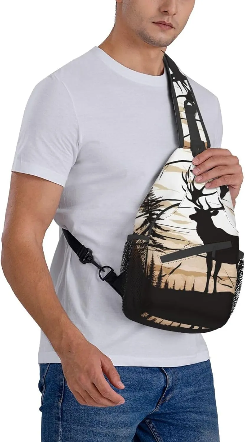 Sling Bag for Women Men Shoulder Bag winter landscape Chest Bag Travel Fanny Pack Lightweight Casual Daypack