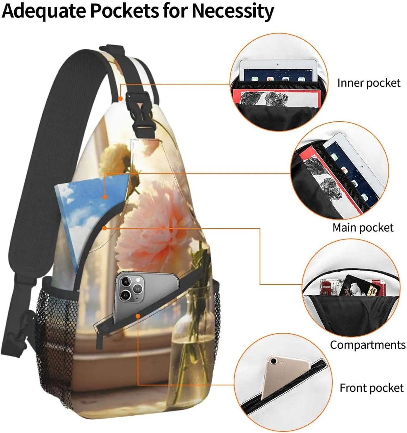Sling Bag for Women Men Shoulder Bag winter landscape Chest Bag Travel Fanny Pack Lightweight Casual Daypack