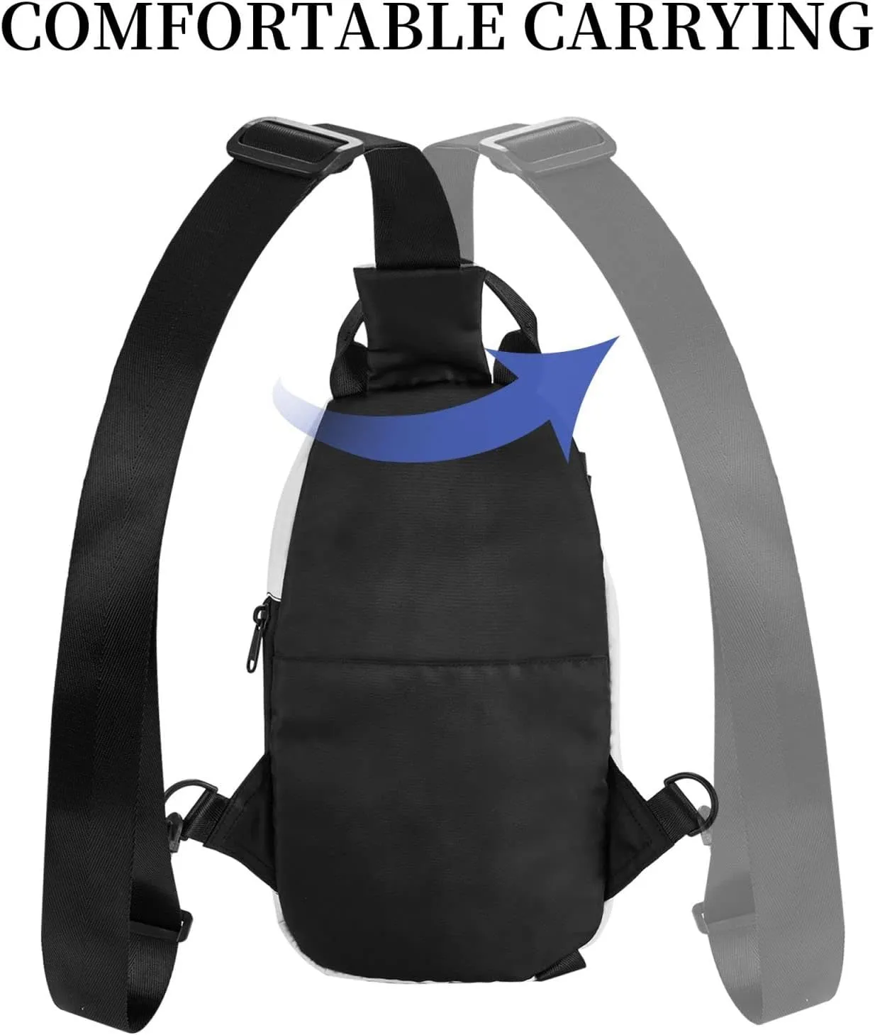 Sling Bag for Women Men Shoulder Bag Winter X-mas Chest Bag Travel Fanny Pack Lightweight Casual Daypack, Winter Skiing, One Size