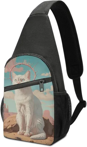 Sling Bag Wearing A Crown of Thorns Crossbody Bag Sling Backpack Chest Bag Casual Daypack for Travel Hiking