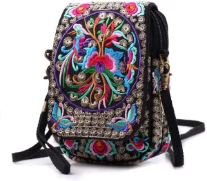 small Embroidered purse,Embroidered cell phone crossbody bag Coin Purse mexican purse Vintage wallet small crossbody cell phone purse