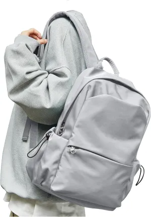 Small Grey Backpack for School Women Girls, Waterproof Bookbag Cute High School Back Pack for Men Teen Boys, Lightweight Travel College Backpack Mochilas Escolares para Casual Daypack Rucksack