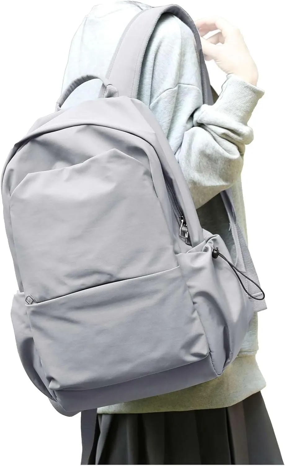 Small Grey Backpack for School Women Girls, Waterproof Bookbag Cute High School Back Pack for Men Teen Boys, Lightweight Travel College Backpack Mochilas Escolares para Casual Daypack Rucksack