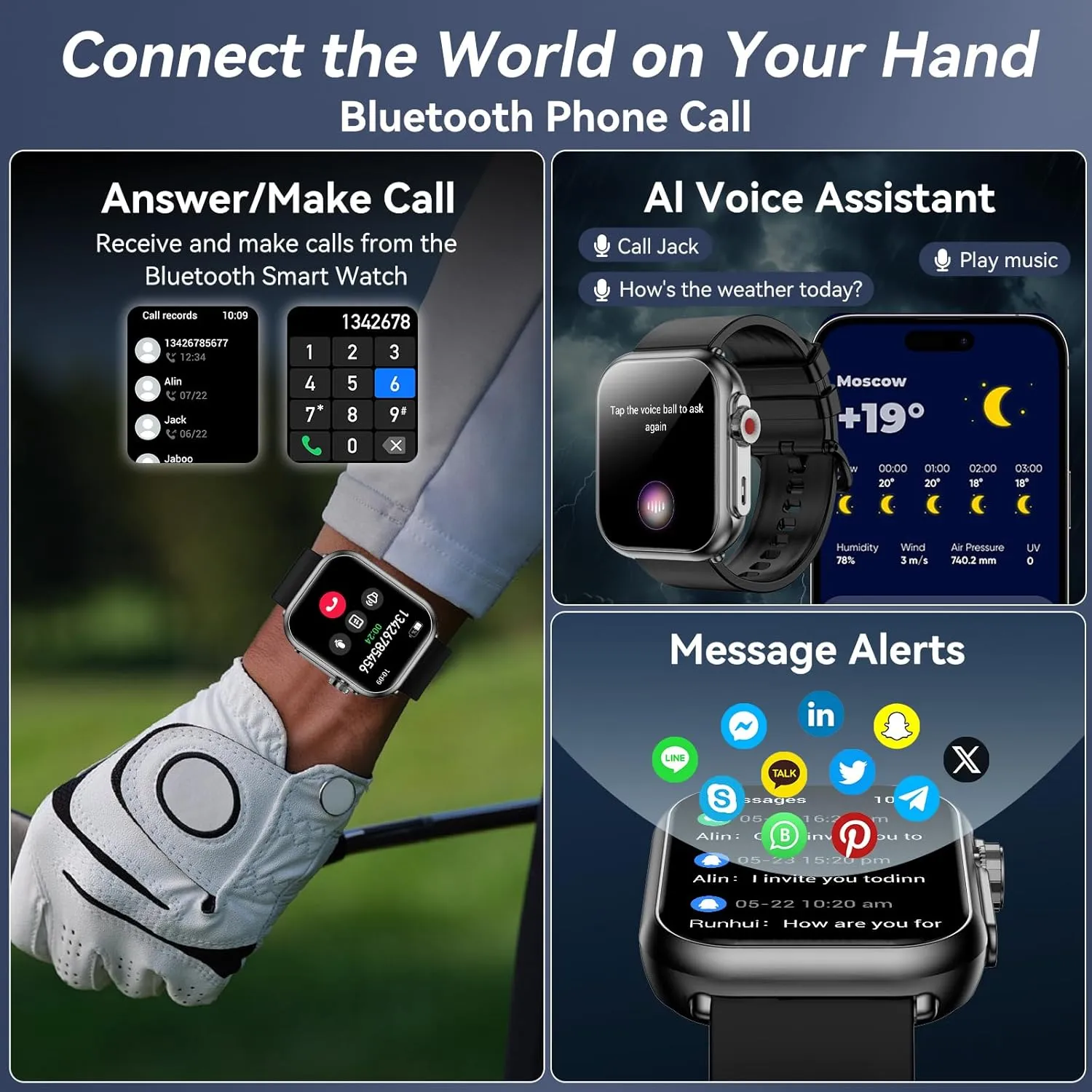 Smart Watch for Men Women, 1000mAh Battery 100-Day Standby Time, 1.85" HD Screen Fitness Tracker, 110  Sport Modes, IP68 Waterproof, Heart Rate/Sleep Monitor, Fitness Watch for Android/iOS (Black)