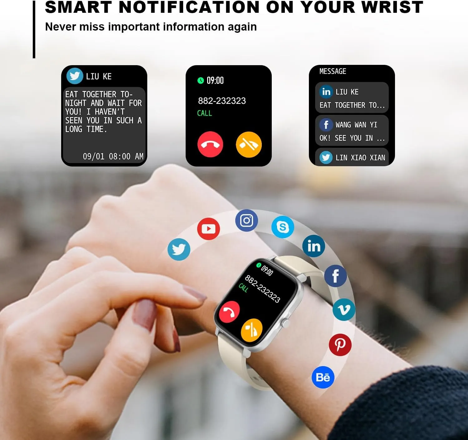 Smart Watch for Men Women SmartWatch 1.83" for iPhone Samsung Android Phone Compatible, Fitness Tracker Watch with Pedometer, Heart Rate/Sleep Monitor, Blood Oxygen, IP68 Waterproof