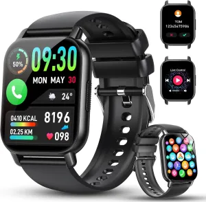 Smart Watch for Men Women with Bluetooth Call/Message Reminder, Smartwatch 1.85" Touch Screen, Fitness Watch Heart Rate/Sleep/Calories/Steps Monitor, 112  Sport Mode, Activity Tracker for Android iOS