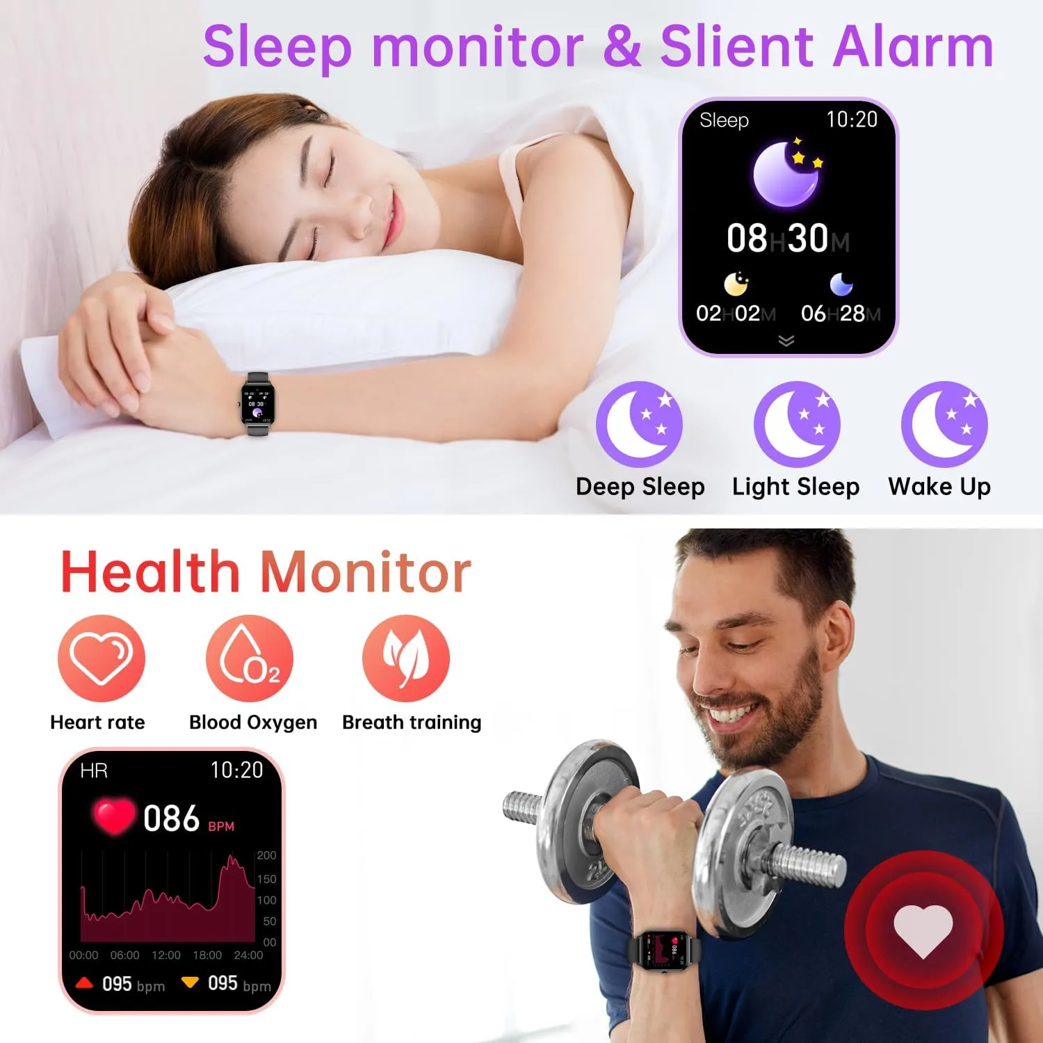 Smart Watch for Women Fitness Tracker: Waterproof Make/Answer Call Smart Watches for Women Running Digital Mens Watches Step Smartwatch Android Phones iPhone Samsung Compatible Heart Rate Monitor