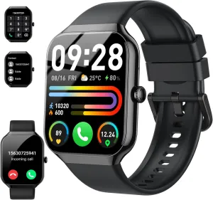 Smart Watch(Answer/Make Call), 1.96" HD Smartwatch for Men Women, 2025 New Fitness Watch with 112  Sport Modes, Heart Rate, Sleep Monitor, Pedometer, IP68 Waterproof Activity Tracker for Android iOS