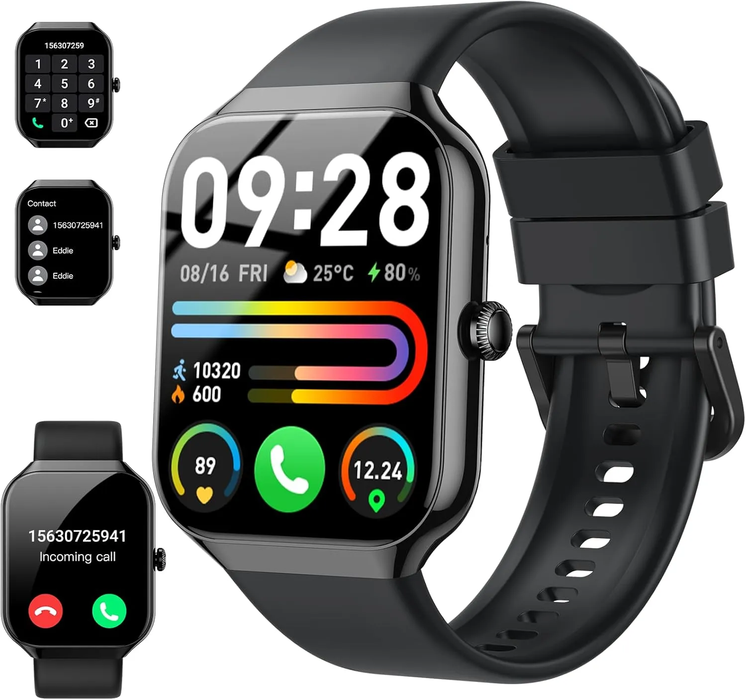 Smart Watch(Answer/Make Call), 1.96" HD Smartwatch for Men Women, 2025 New Fitness Watch with 112  Sport Modes, Heart Rate, Sleep Monitor, Pedometer, IP68 Waterproof Activity Tracker for Android iOS