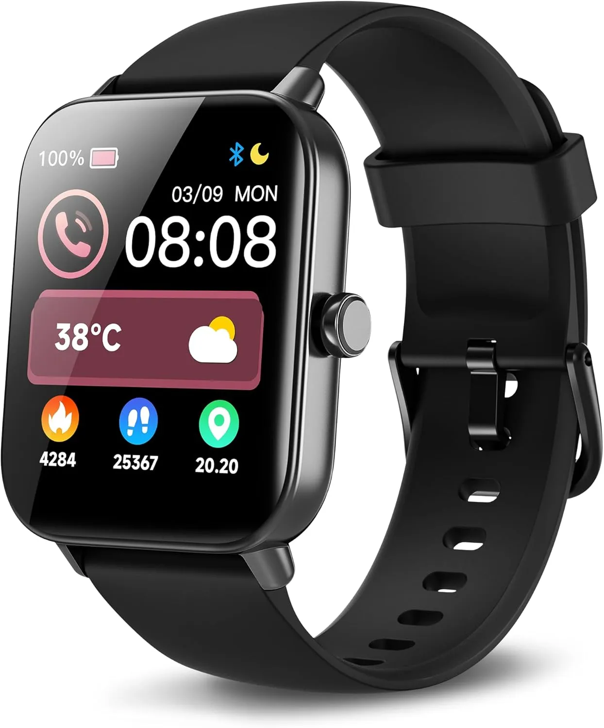 Smart Watches for Men, Alexa Built-in, 1.8" Smartwatch with Heart Rate/SpO2/Sleep/Stress, IP68 Waterproof Fitness Tracker with Bluetooth Call (Answer/Make), 101  Sports Modes, for Android & iPhone