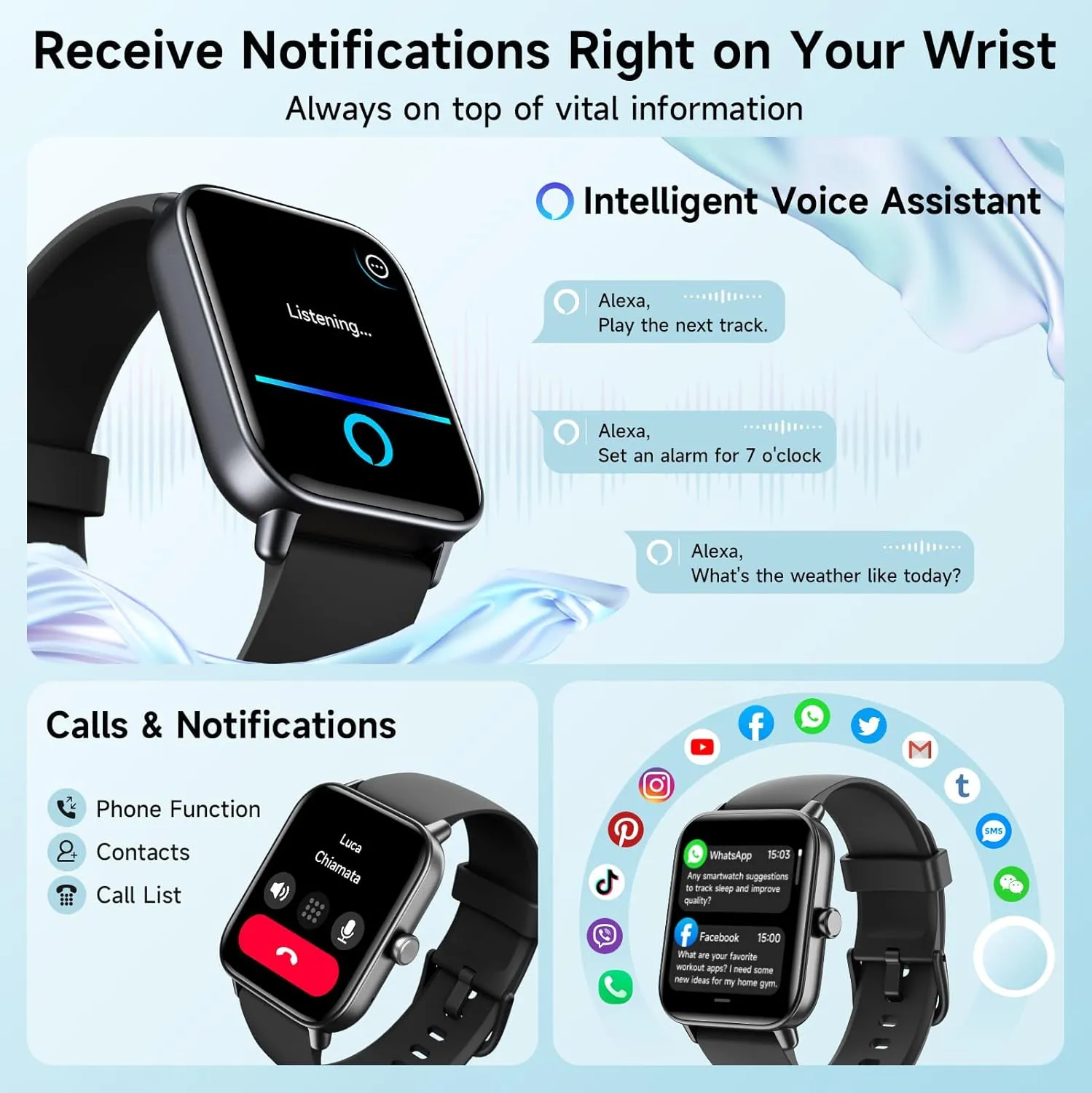 Smart Watches for Men, Alexa Built-in, 1.8" Smartwatch with Heart Rate/SpO2/Sleep/Stress, IP68 Waterproof Fitness Tracker with Bluetooth Call (Answer/Make), 101  Sports Modes, for Android & iPhone