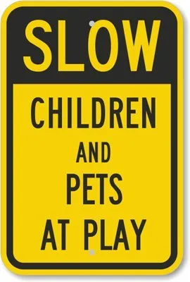 SmartSign "Slow - Children And Pets At Play" Sign | 12" x 18" 3M High Intensity Grade Reflective Aluminum