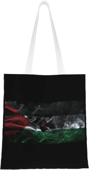 Smoke Style Flag Of The Sahrawi Arab Democratic Republic Tote Bag for Women Canvas Shopping Bags Reusable Large Capacity Casual Shoulder Handbags Grocery Bags DIY Gift Bags