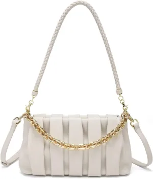 Soft Leather Trendy Crossbody Tote Handbag Gold Chain Clutch Pouch Bag Shoulder Dumpling Purse for Women