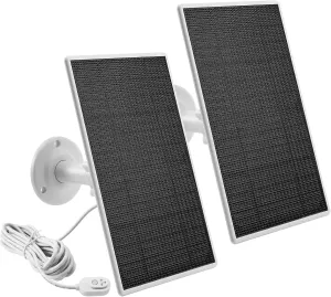 Solar Panel Charger for Arlo Camera, Power Compatible with Pro 4, Arlo Pro 5S, Pro 3, Floodlight, Ultra 2, and Ultra Cameras, 10ft/3m Cable, 6V4.5W, 2PCs