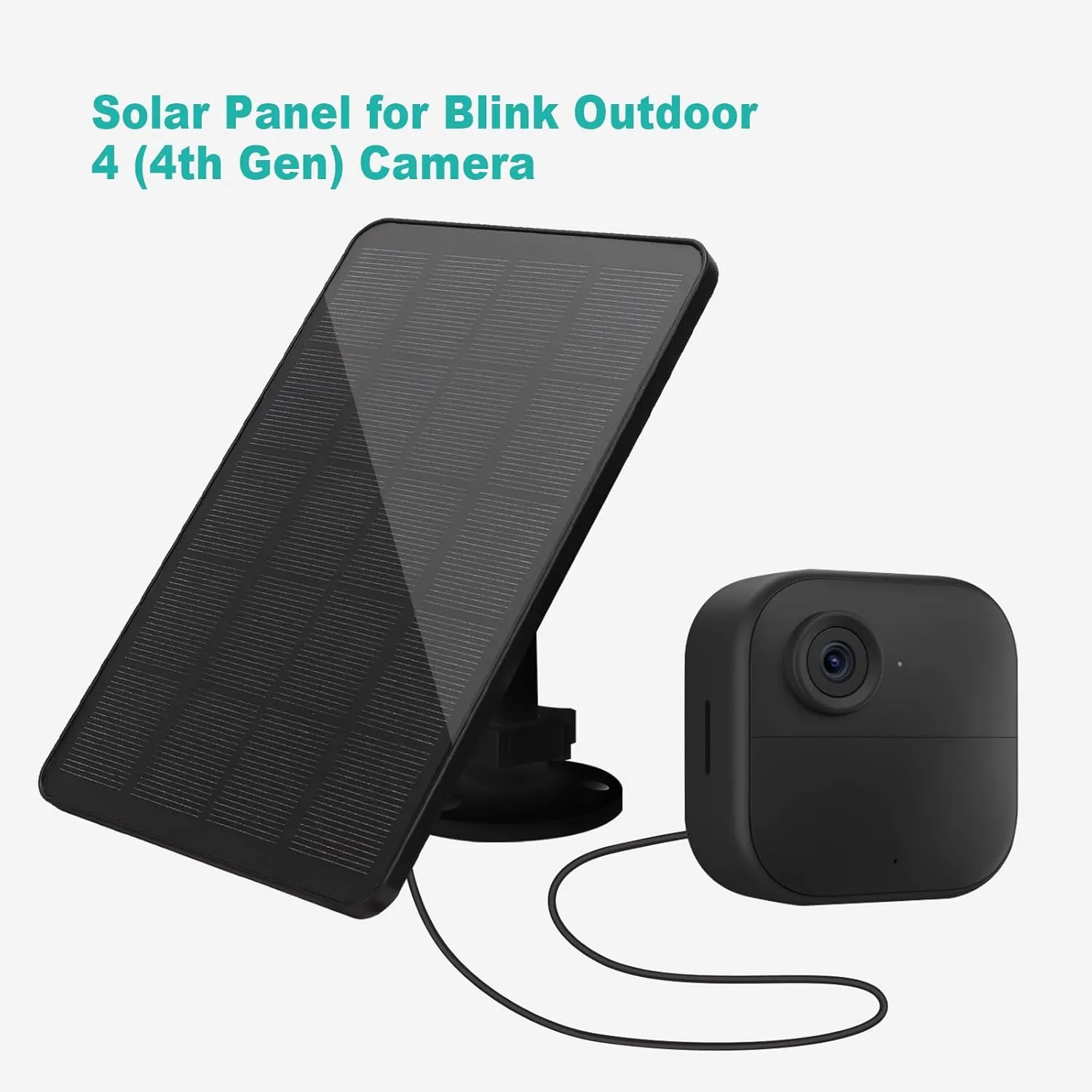 Solar Panel for Blink Camera Outdoor, Solar Panel 4W Compatible with Blink Outdoor 4 (4th Gen) Camera, Solar Charger for Camera with 13.12Ft Outdoor Power Cable, 360° Adjustable Mount, 2 Pack