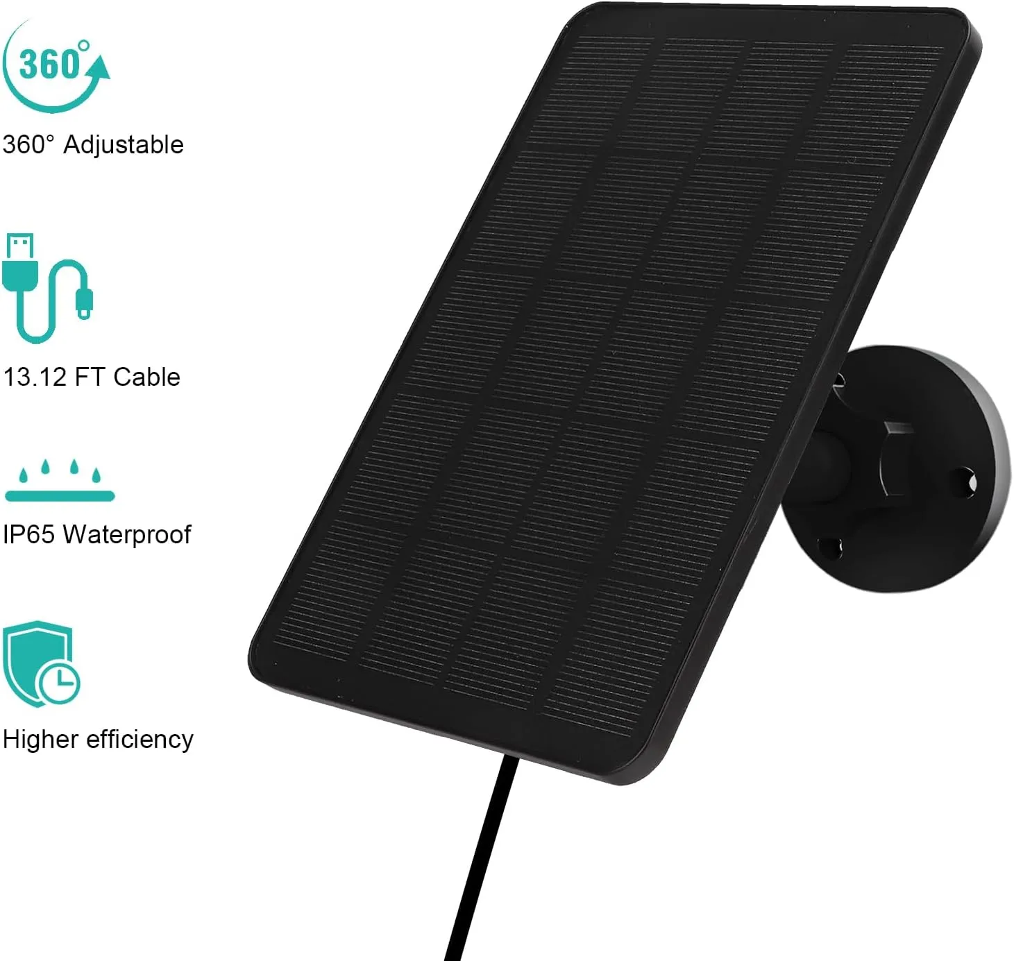 Solar Panel for Blink Camera Outdoor, Solar Panel 4W Compatible with Blink Outdoor 4 (4th Gen) Camera, Solar Charger for Camera with 13.12Ft Outdoor Power Cable, 360° Adjustable Mount, 2 Pack