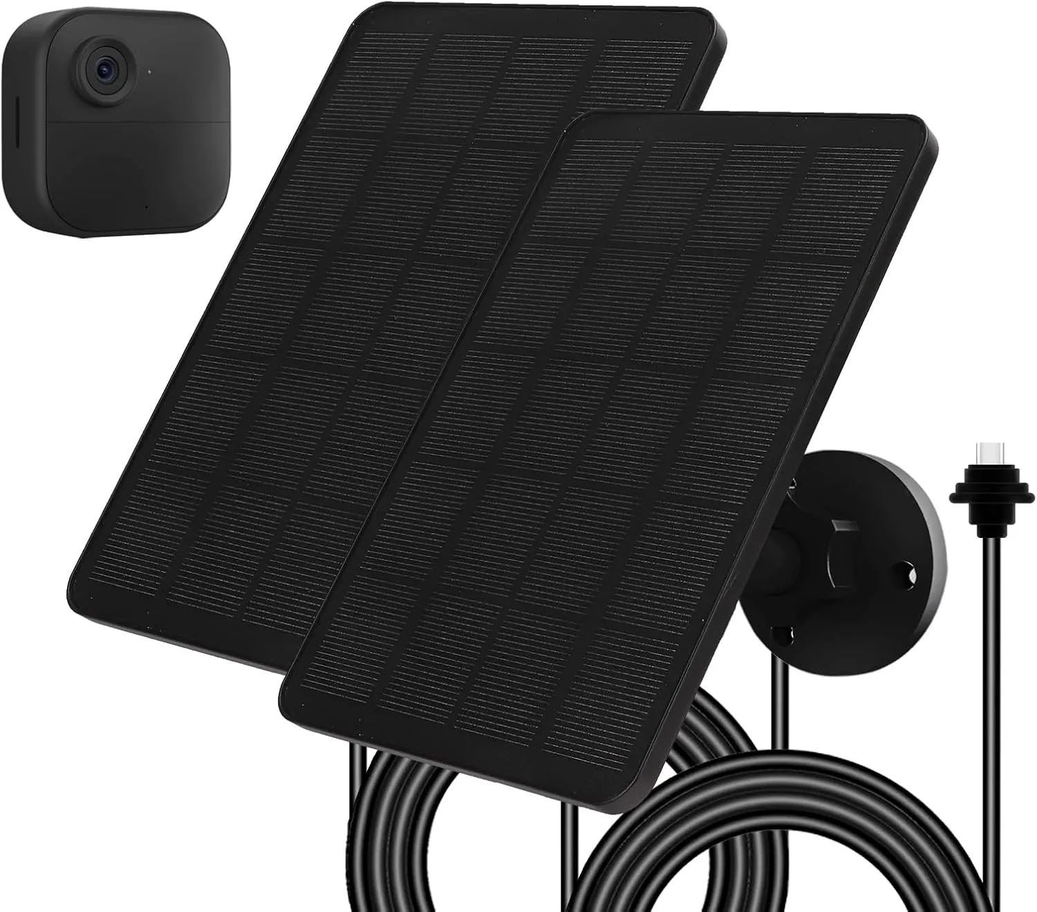 Solar Panel for Blink Camera Outdoor, Solar Panel 4W Compatible with Blink Outdoor 4 (4th Gen) Camera, Solar Charger for Camera with 13.12Ft Outdoor Power Cable, 360° Adjustable Mount, 2 Pack