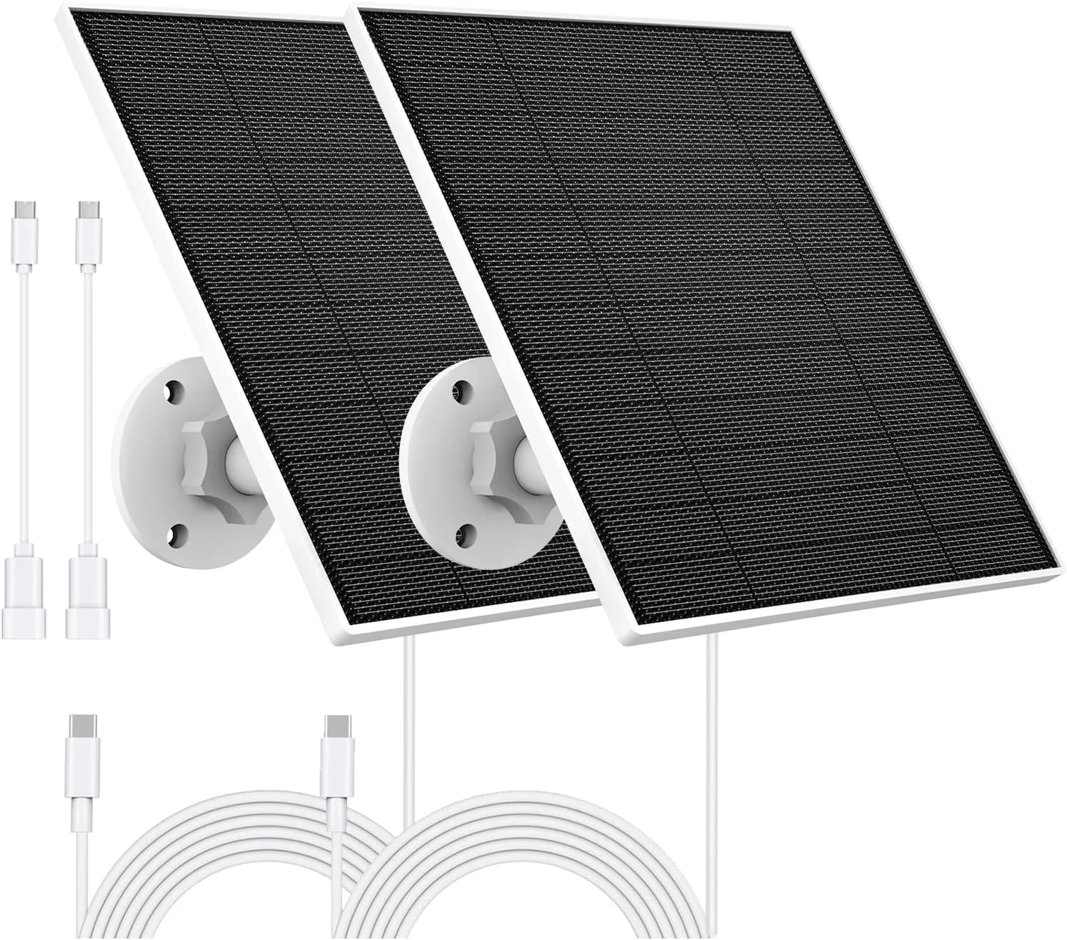 Solar Panel for Eufy Outdoor Camera, Camera Solar Panel Charger Compatible with Eufycam, Continuous Power Supply, 5W Solar Panel with 9.8ft Charging Cable, IP65 Waterproof, 2 Pack